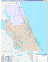 Deltona-Daytona Beach-Ormond Beach ColorCast Wall Map